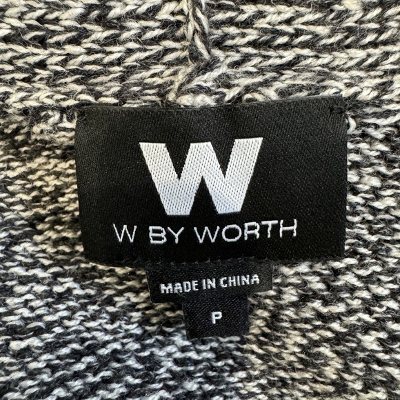 W By Worth Heather Long Sleeve Front Open 100% Wool Cardigan with Pockets (P) - Picture 8 of 9